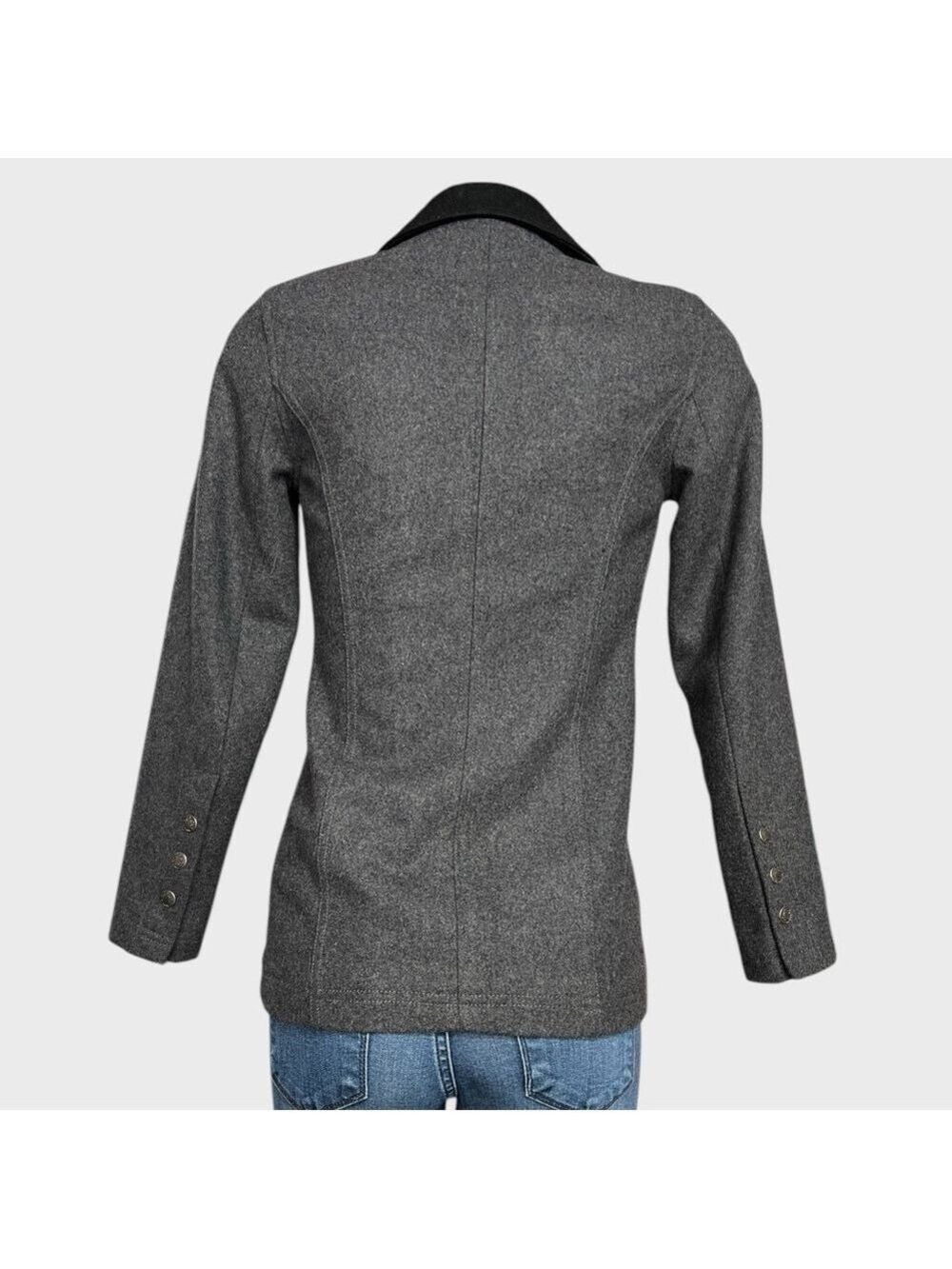 NEW Vans Womens XS PIKE Jacket Black Gray NWOT $128 Moto style Wool Punk Gothic - Picture 9 of 16